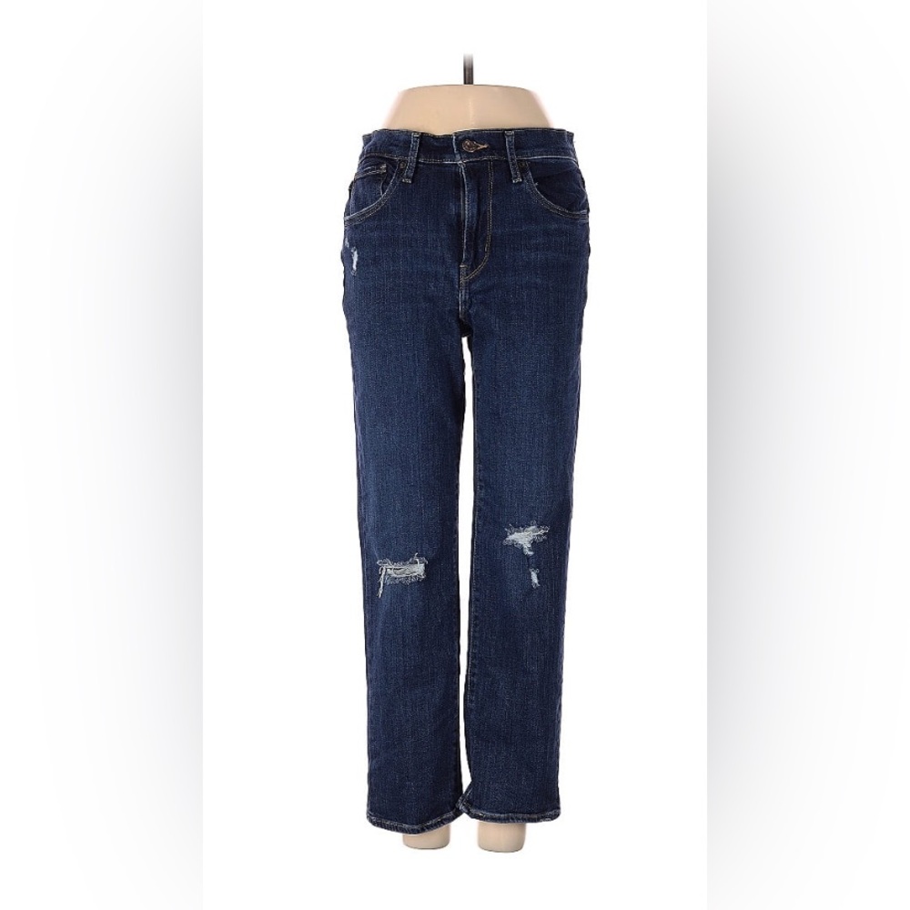Levi’s High Rise Straight Crop Distressed